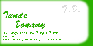 tunde domany business card